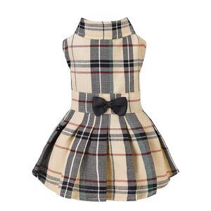 Cute Plaid Puppy Dress Small Dog Outfit Classic Style